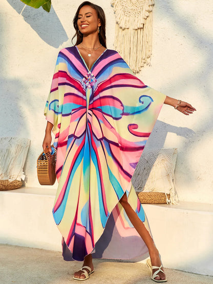 Women’s Flowing Caftan Cover-Up – Beach & Poolside Elegance