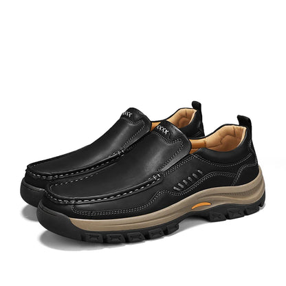 Men’s Hand-Stitched Casual Loafers – Microfiber Upper, Slip-On Comfort