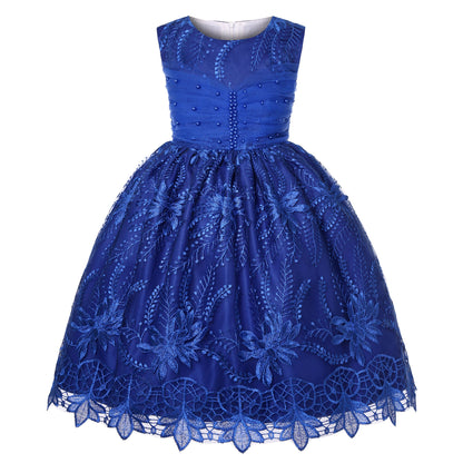 Girls' Lace Formal Dress – Elegant Sleeveless Ball Gown
