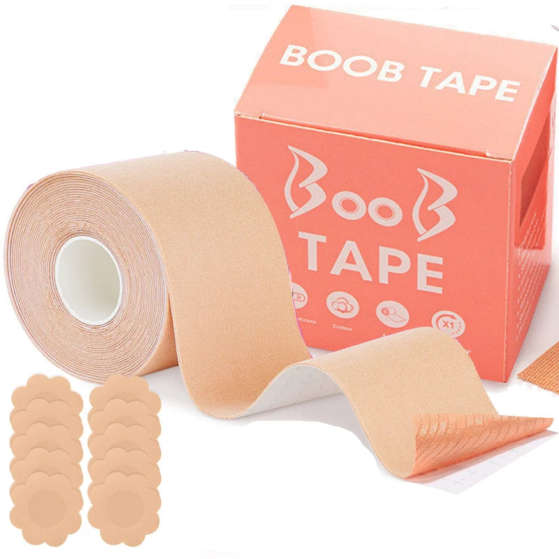 Boob tape with packaging and additional tapes on a white background, featuring the brand 'Miraly'.