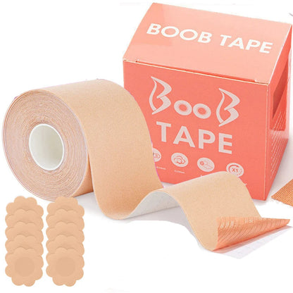 Boob tape with packaging and additional tapes on a white background, featuring the brand 'Miraly'.