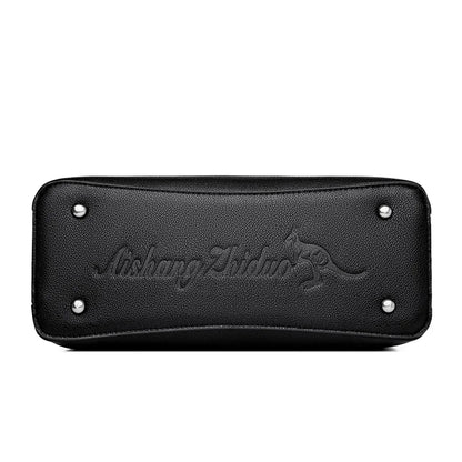 Elegant Pattern Tote – Kangaroo Brown Shoulder Handbag with Braided Handle