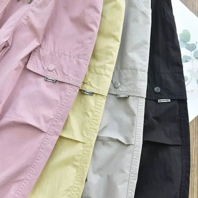 Girls' Cargo Jogger Pants with Drawstring Waist