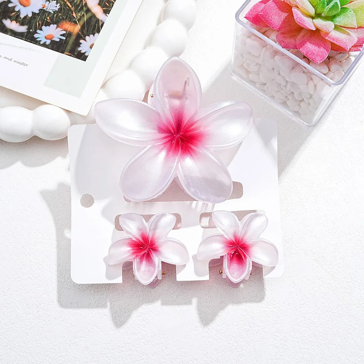 3-Piece Tropical Flower Hair Claw Clip Set