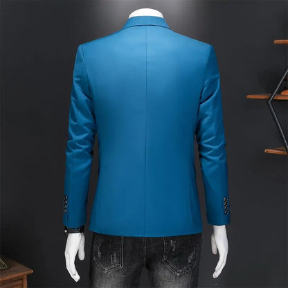 Men’s & Teens Solid Color Single-Button Blazer – Formal & Semi-Formal