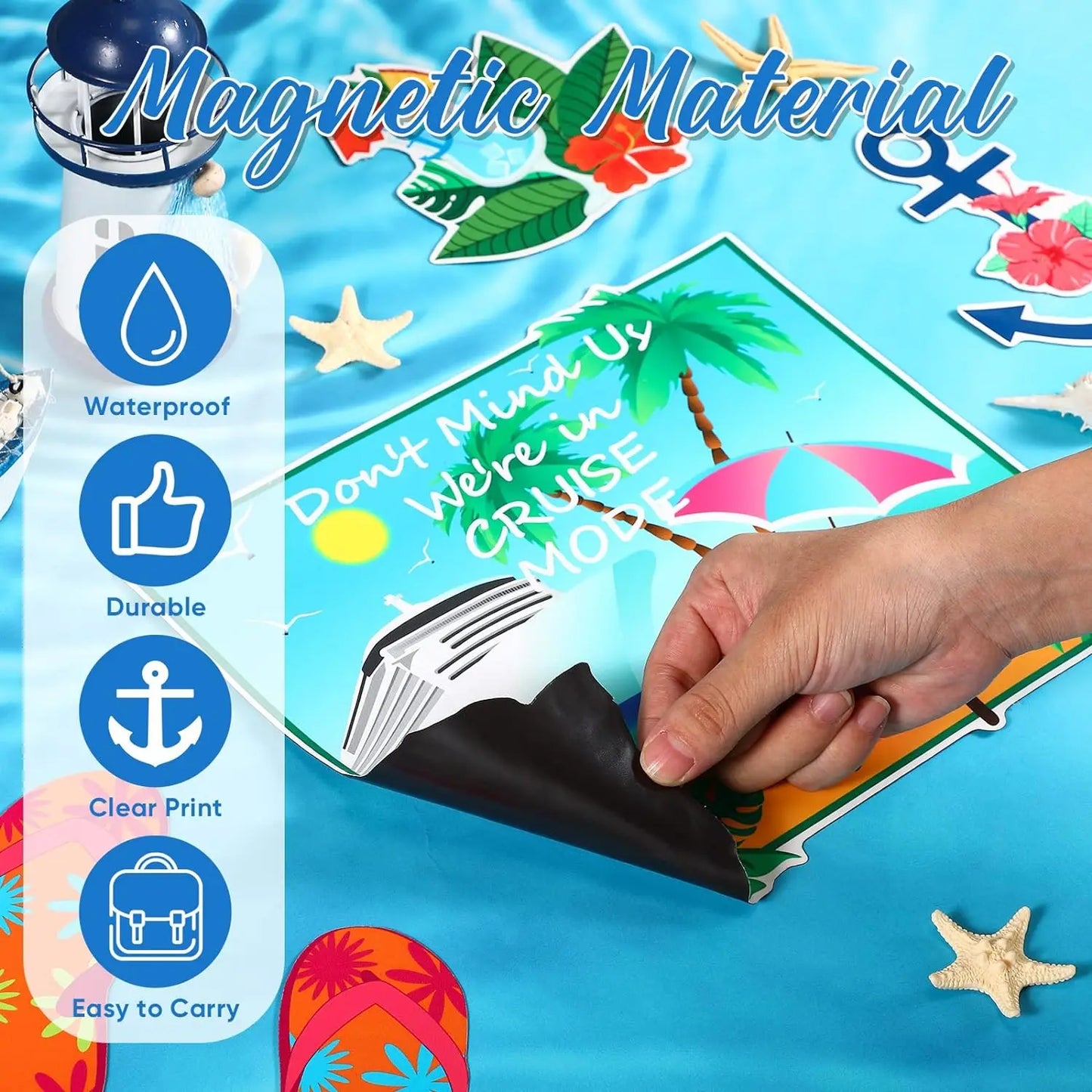 6-Piece Cruise Door Magnet Set – Tropical Cruise Mode Decoration