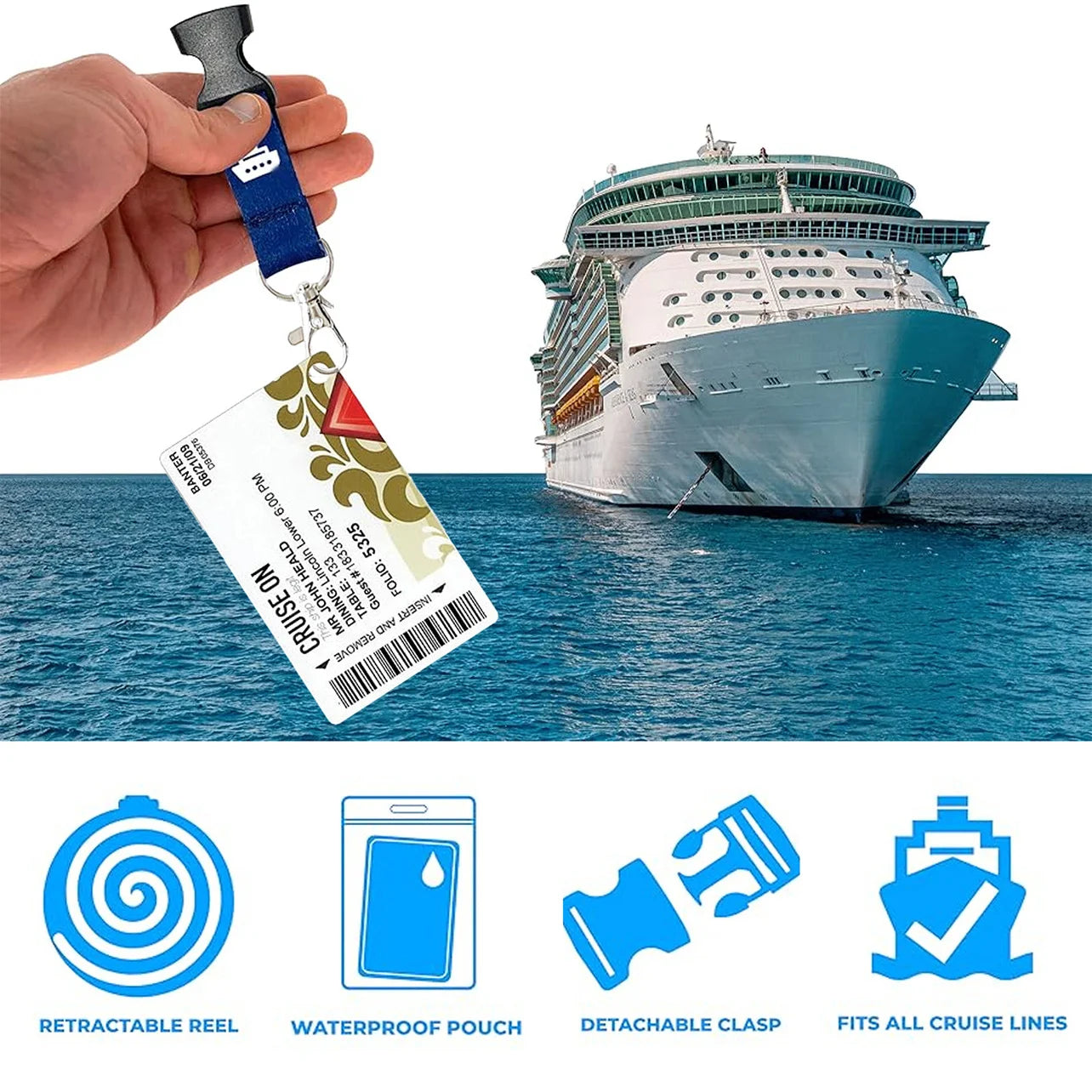 3-Piece Cruise Lanyard Set with Retractable Card Holders