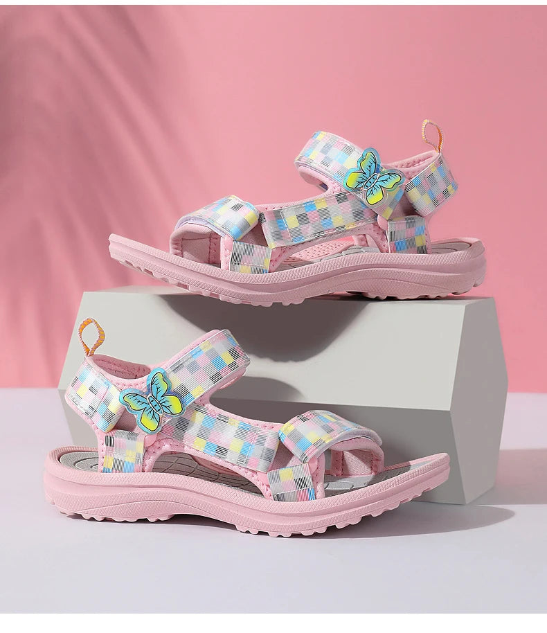 Summer Children Sandals Baby Girls Toddler Soft Non-Slip Shoes Baby Cute Pearl Princess Dance Kids