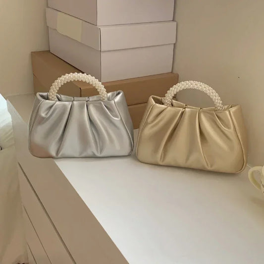 Pearl Handle Evening Clutch Bag