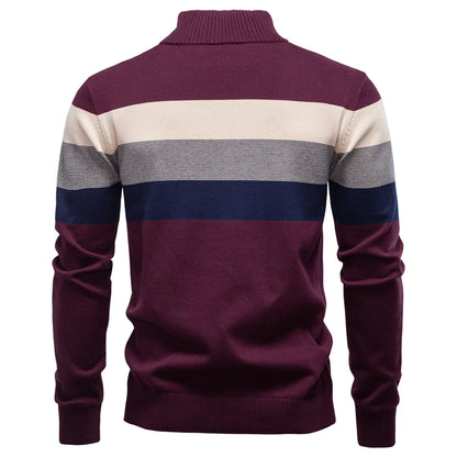 Men’s Quarter-Zip Mock Neck Knit Pullover – Long Sleeve