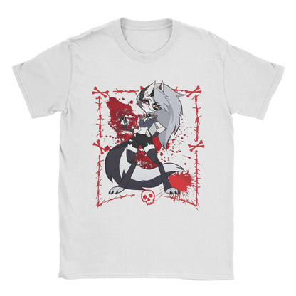 Teens Anime Skull Graphic T – Shirt – Streetwear Cotton Tee – White – S