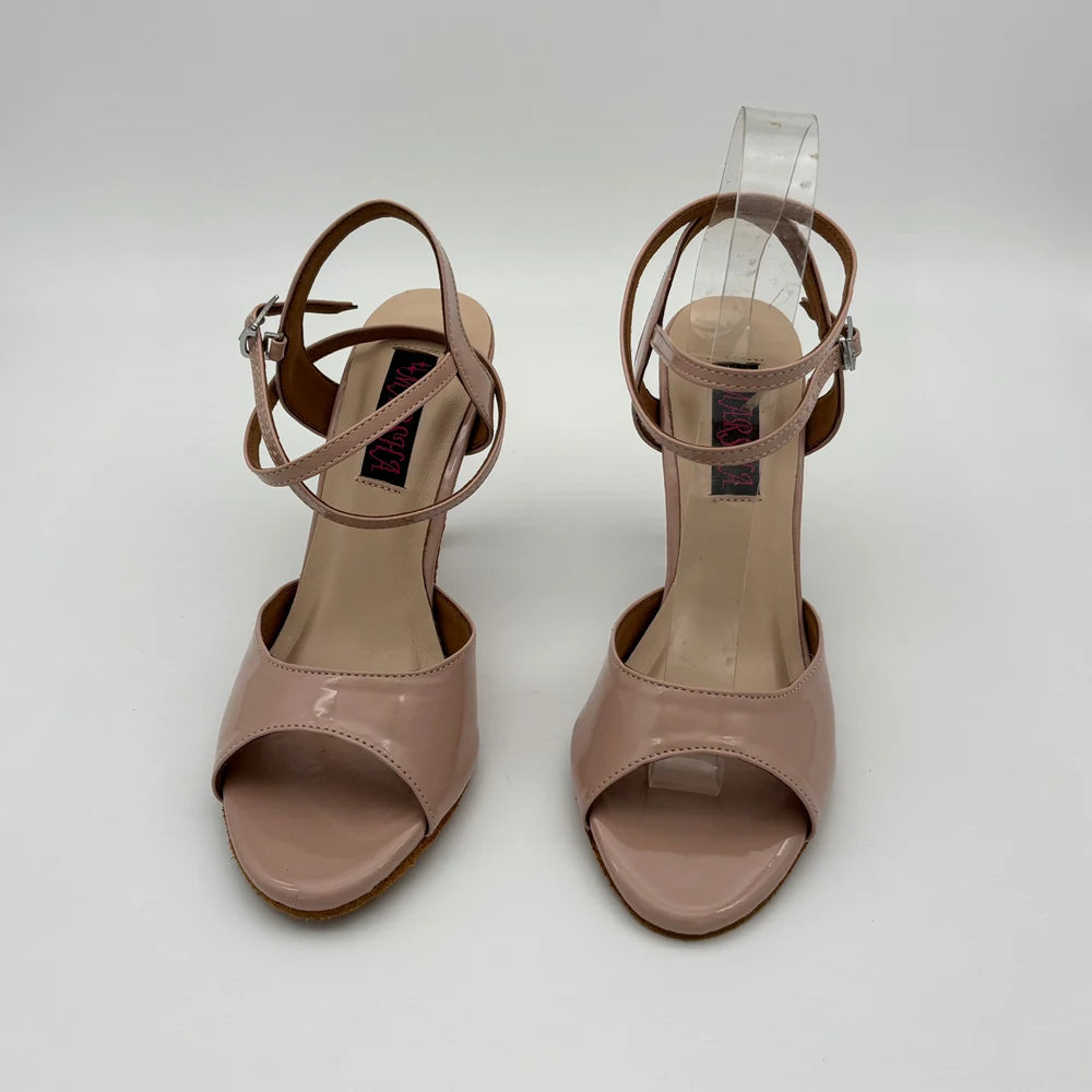 Women’s Satin Latin Dance Heels – Adjustable Strap, Suede Sole