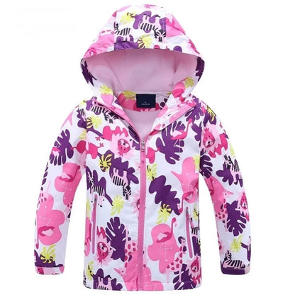 Girls' Polar Fleece Hooded Winter Jacket