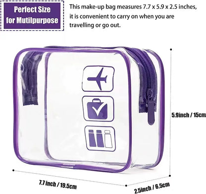 Clear PVC Travel Toiletry Bag – Zip Pouch for Cruise & Air Travel
