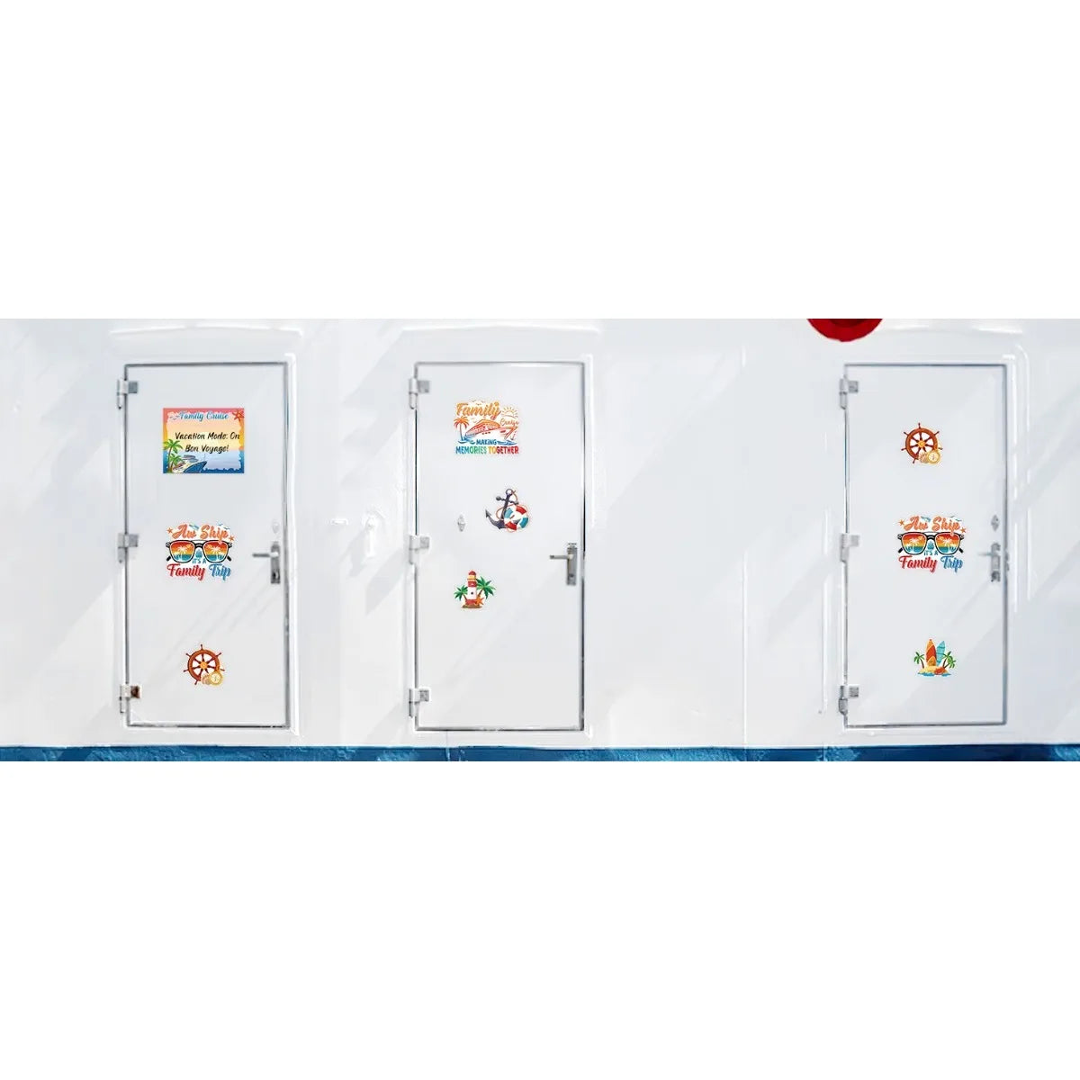 7-Piece Family Cruise Cabin Door Magnet Set with Dry-Erase Board