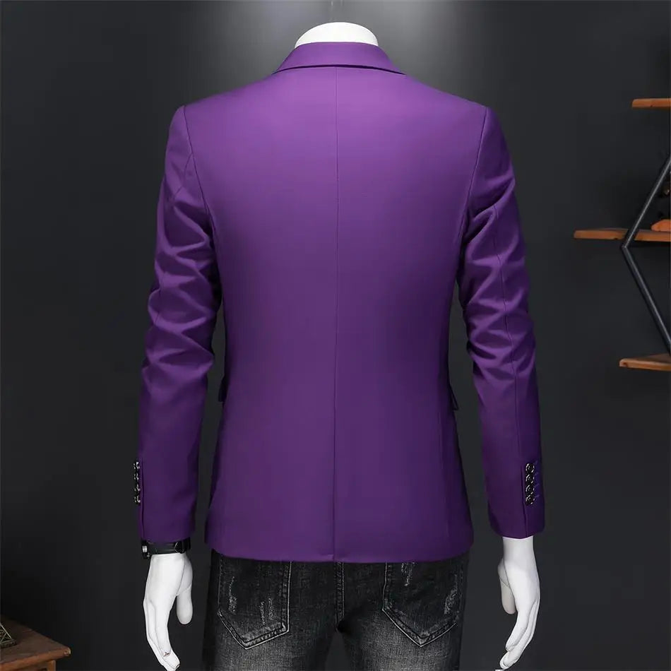 Men’s & Teens Solid Color Single-Button Blazer – Formal & Semi-Formal