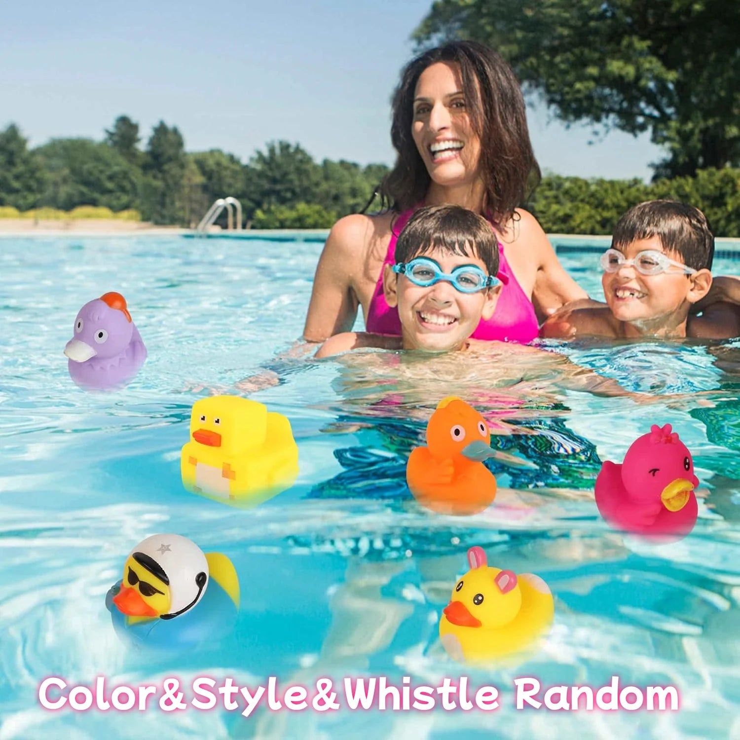 30 – Pack Rubber Ducks in Bulk,assortment Duckies for Jeep Ducking Floater Duck Bath Toys Party Favors Color&style&whistle Ra