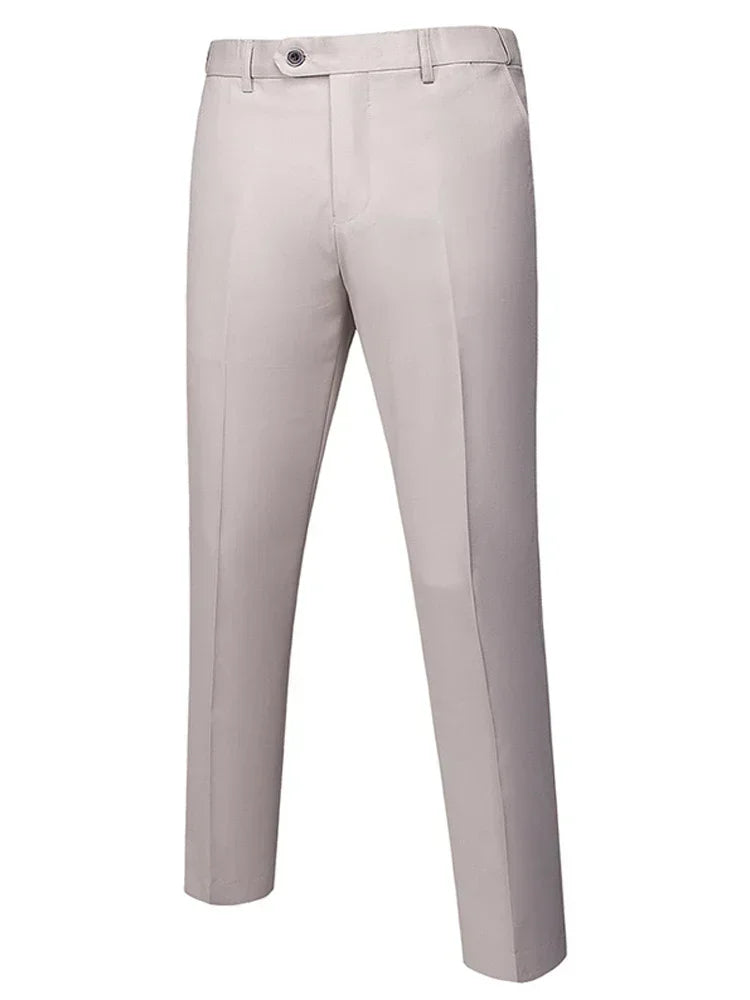 Solid Formal Tailored Suit Trousers