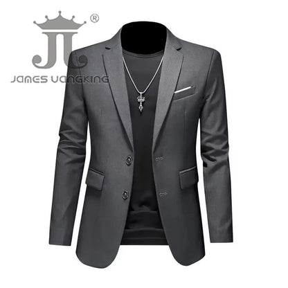 Men’s & Teens Solid Color Single-Button Blazer – Formal & Semi-Formal