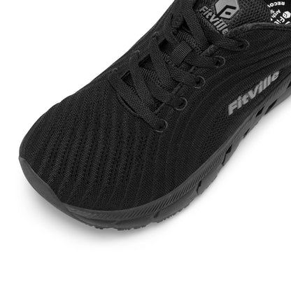 Women's Wide Fit Walking Sneakers – Breathable Lightweight Comfort Shoes – Blue – 35.5