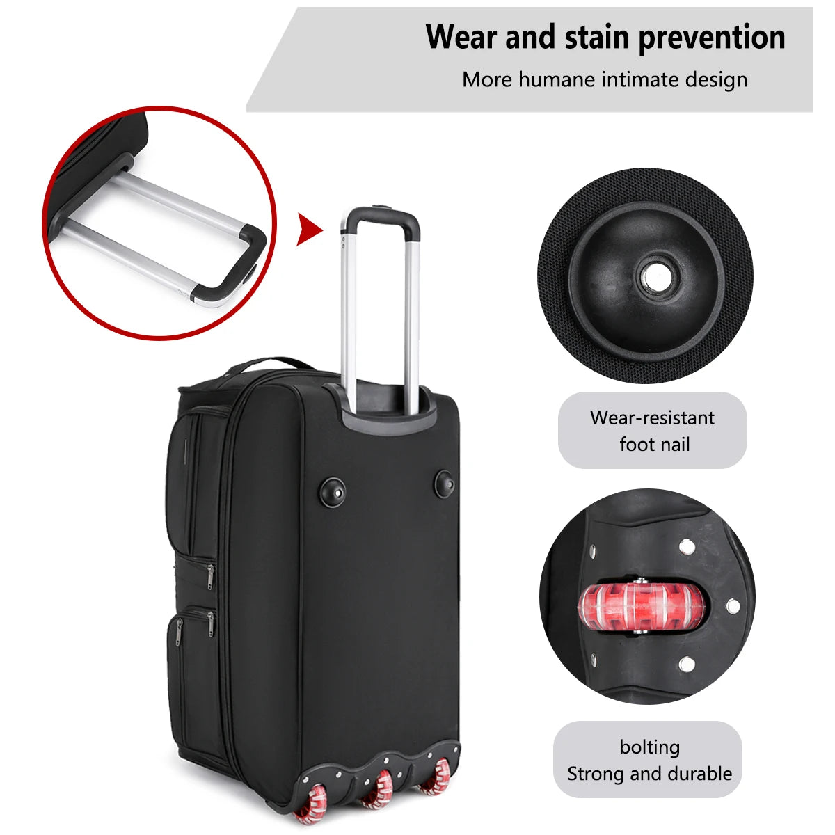 Rolling Travel Duffel Bag with Wheels – Expandable, Large Capacity