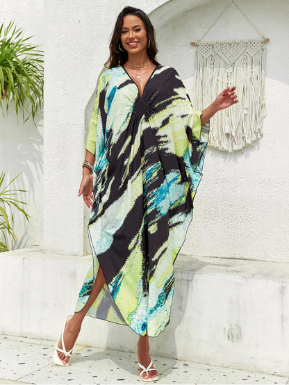 Women’s Flowing Caftan Cover-Up – Beach & Poolside Elegance