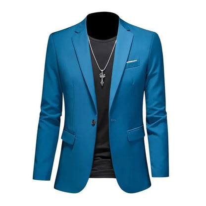 Men’s & Teens Solid Color Single-Button Blazer – Formal & Semi-Formal