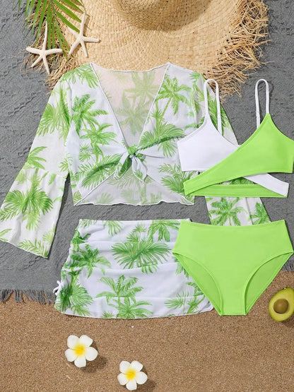 Girls’ 4-Piece Tropical Breeze Swim Set