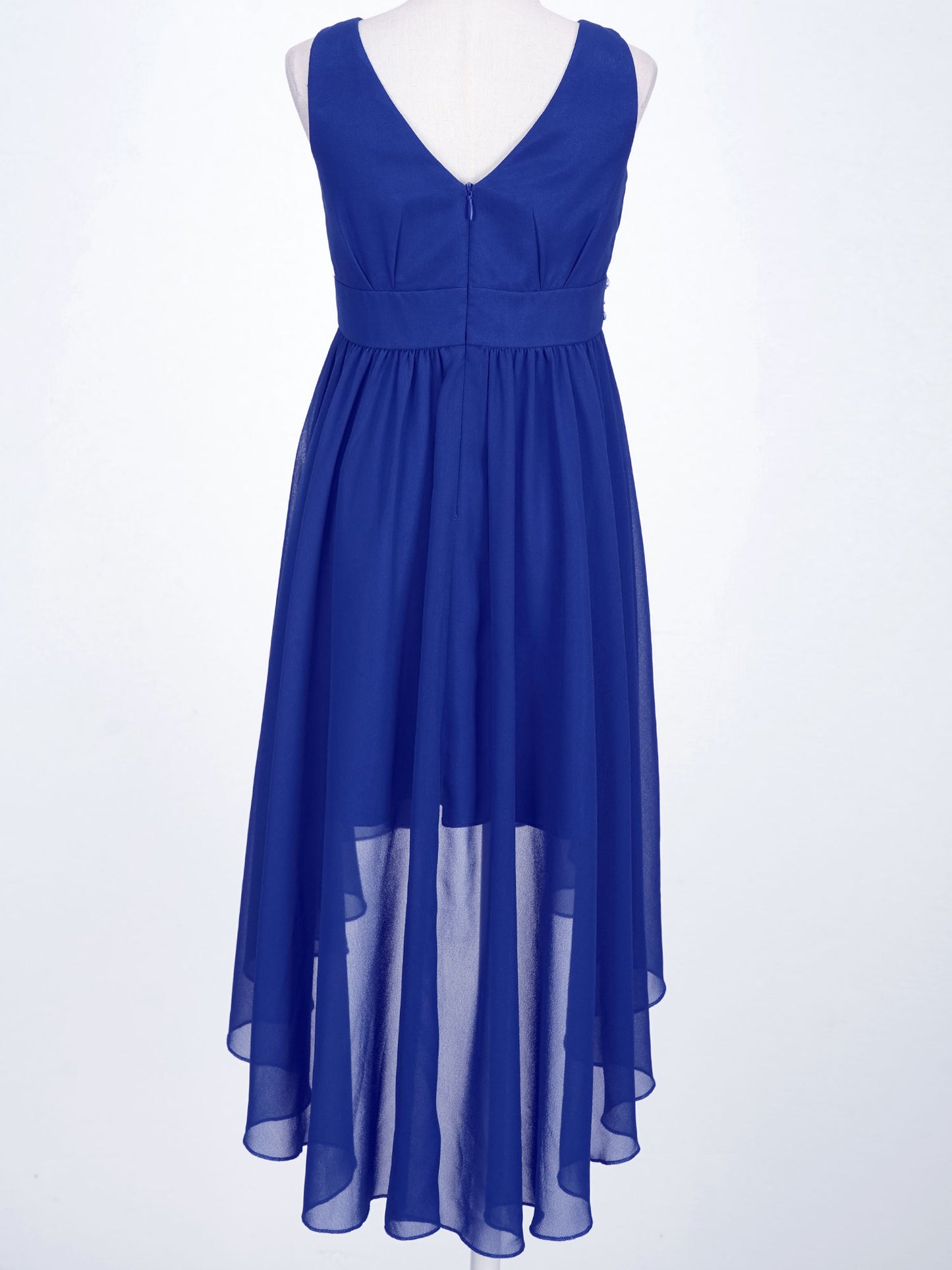 Girls’ Beaded Hi-Low Chiffon Dress – Flower Girl & Party
