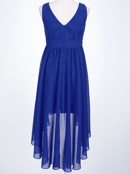 Girls’ Beaded Hi-Low Chiffon Dress – Flower Girl & Party
