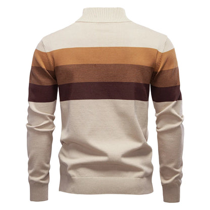 Men’s Quarter-Zip Mock Neck Knit Pullover – Long Sleeve
