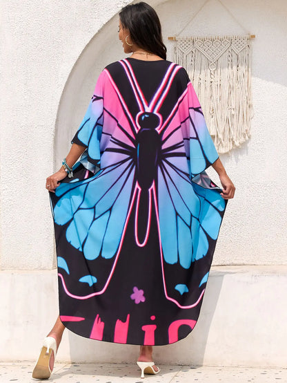 Women’s Flowing Caftan Cover-Up – Beach & Poolside Elegance