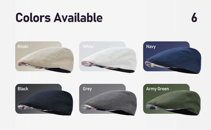 Men's Linen Flat Cap – Lightweight Newsboy Style