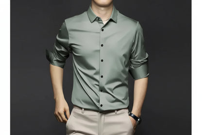 Men’s Wrinkle-Resistant Dress Shirt – Long Sleeve Button Down