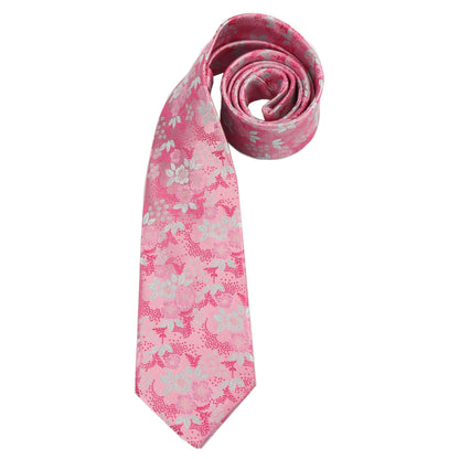 Men’s Floral Necktie Set – Tie, Pocket Square & Cufflinks