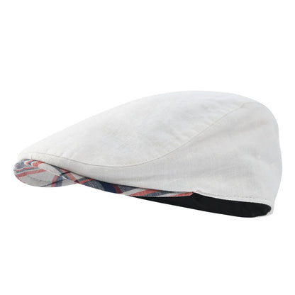 Men's Linen Flat Cap – Lightweight Newsboy Style