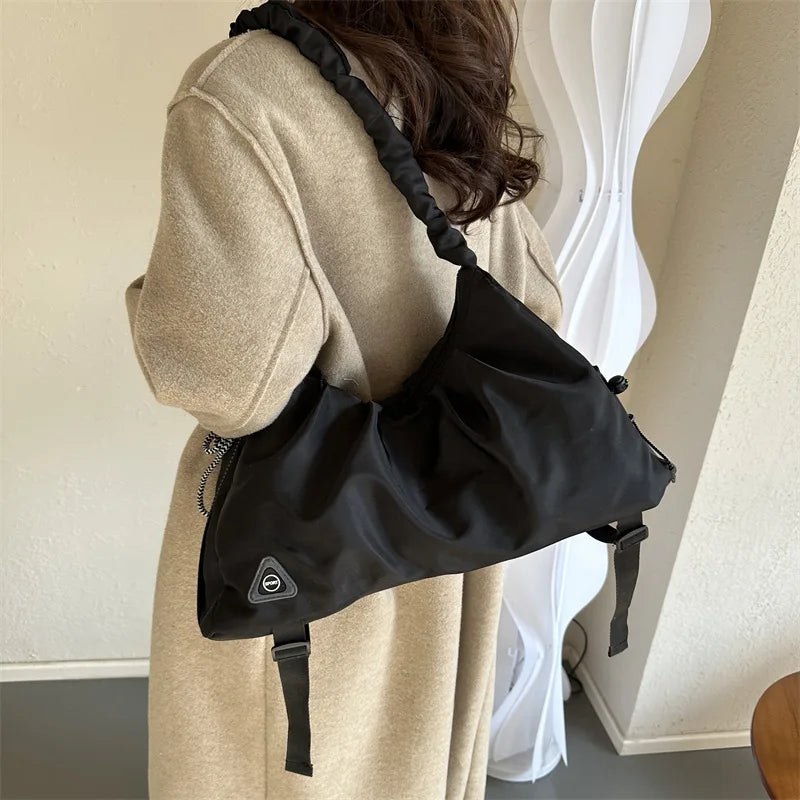 Women’s Ruched Gym Bag – Shoe Pocket, Wet Compartment & Yoga Mat Strap