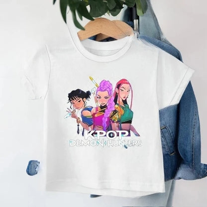 Kids’ Graphic Tee – Cool Girls K-Pop Inspired Short-Sleeve Top