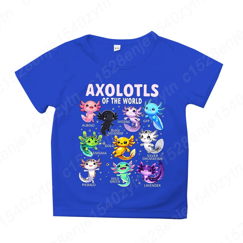 Kids’ Axolotl Graphic Tee – Soft, Comfy Crewneck