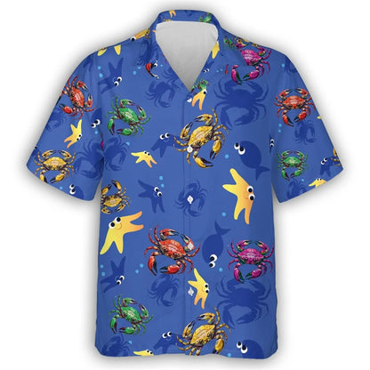 Men’s & Teens’ Coastal Print Button-Up Shirt – Vacation Ready