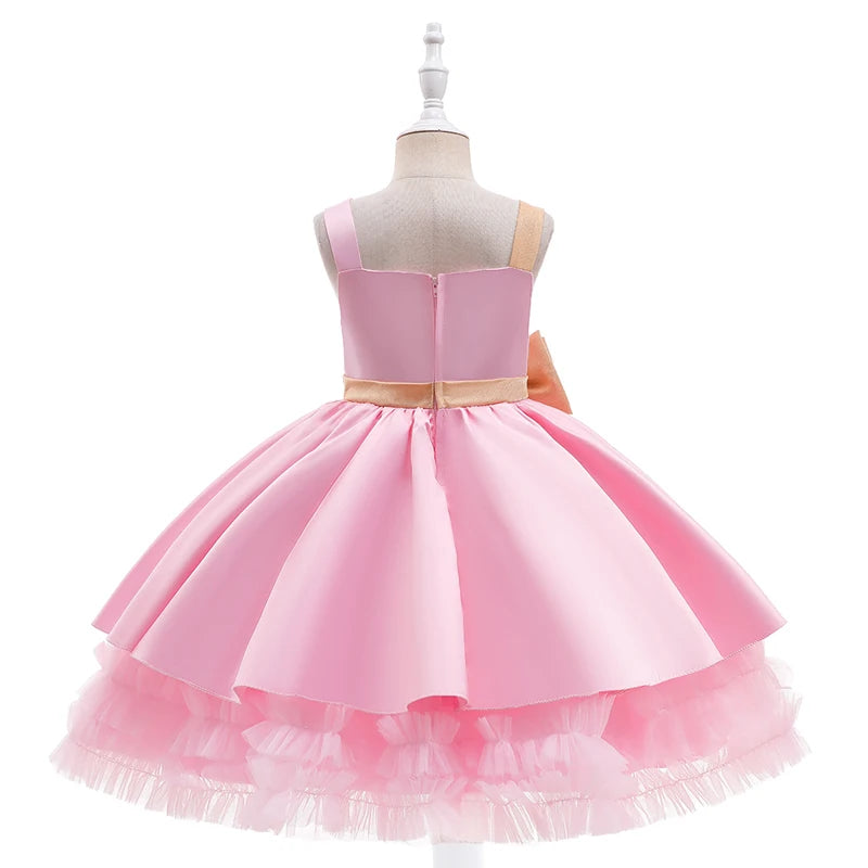 Girls’ Square-Neck Party Dress