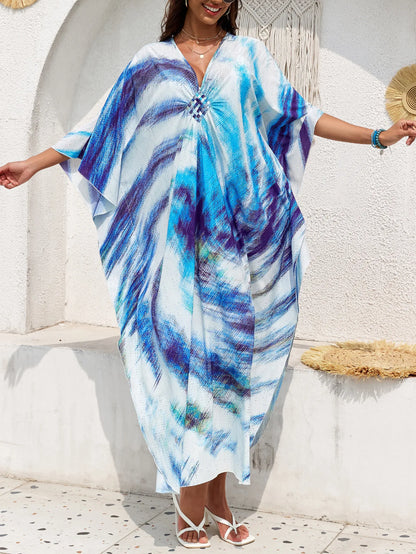 Women’s Flowing Caftan Cover-Up – Beach & Poolside Elegance