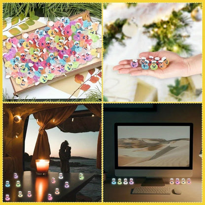 Multicolored Mini Resin Cruise Duck with Sunglasses, Glow in the Dark Tiny Colorful Sailor Resin Duck Random Colors – 16pcs