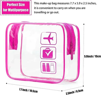 Clear PVC Travel Toiletry Bag – Zip Pouch for Cruise & Air Travel