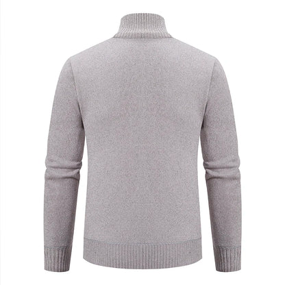 Men’s Stand-Collar Zip Knit Cardigan – Thick, Warm, Everyday Layer