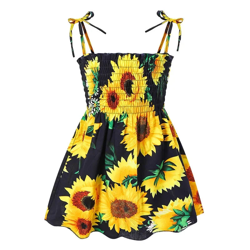 Girls’ Floral Strap Dress – Lightweight Summer & Playwear