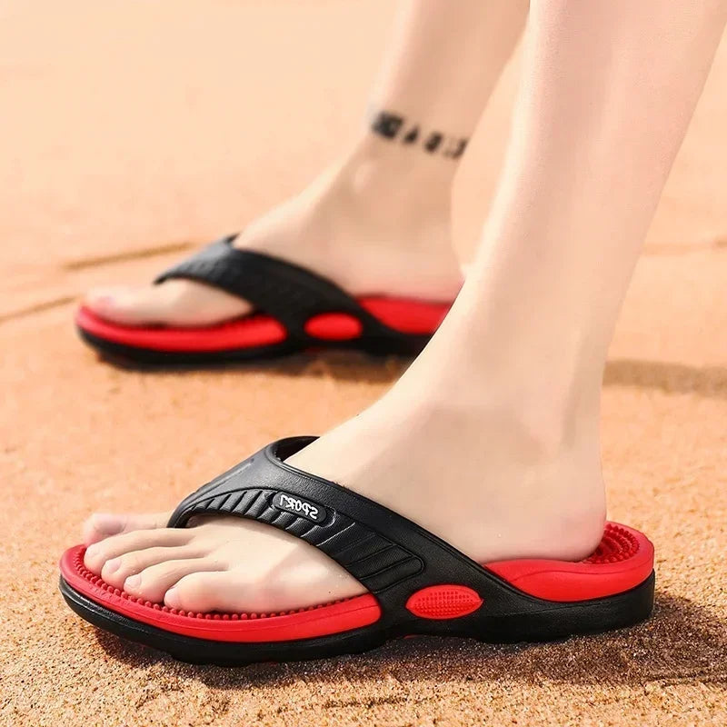 Men’s Massage Flip Flops – Lightweight Breathable Beach Sandals