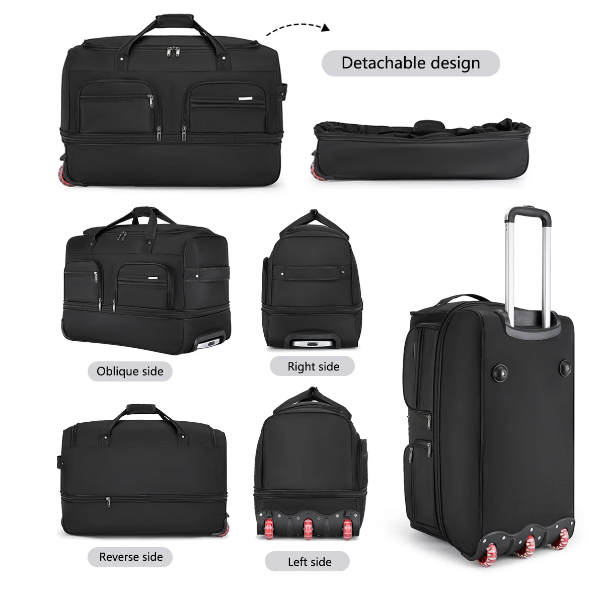 Rolling Travel Duffel Bag with Wheels – Expandable, Large Capacity