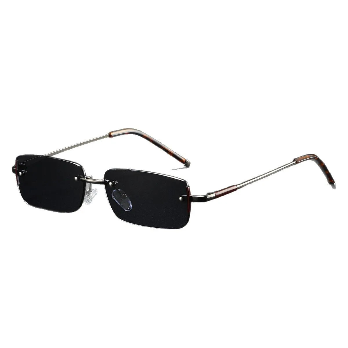 Men's Retro Rimless Rectangular UV400 Sunglasses