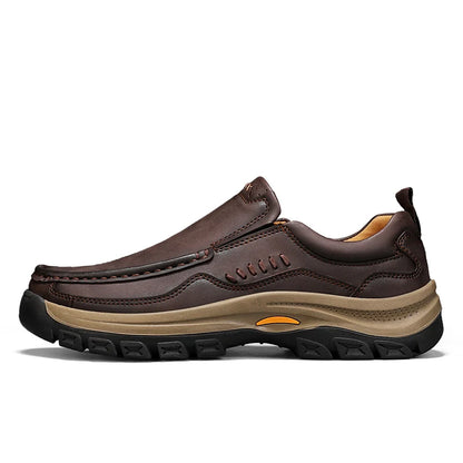 Men’s Hand-Stitched Casual Loafers – Microfiber Upper, Slip-On Comfort